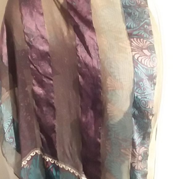 Perry Ellis sheer scarf purple, blue,bronze, and black - Picture 7 of 13